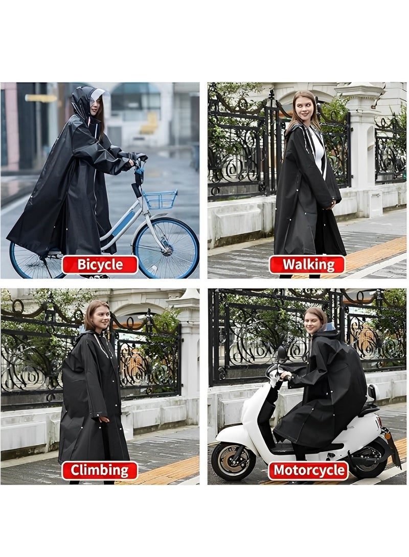 HALAMODO Rain Coat Poncho for Adult Waterproof Rain Ponchos Reusable Emergency Raincoats with Hoodand Drawstring Lightweight Raincoats  for Women Men - Image 5