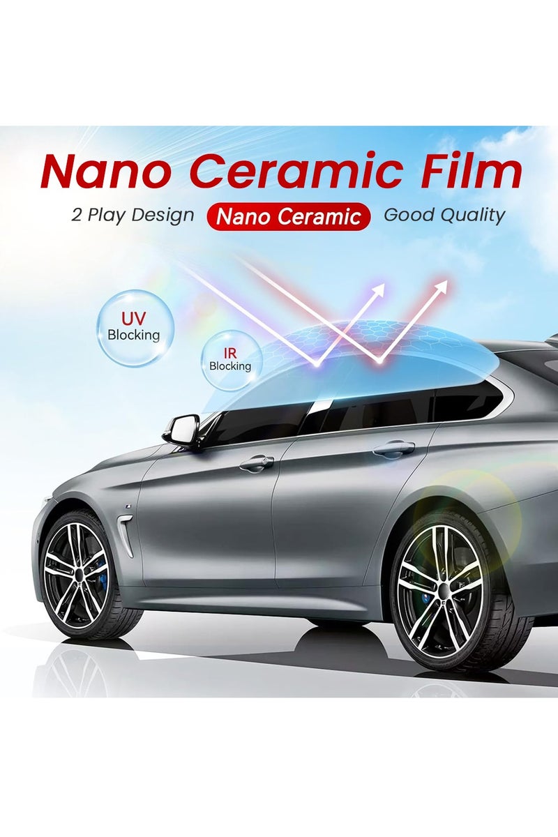 pro max Phantom Pro Max Nano Ceramic Car Window Tint Film – 70% 20% 20% VLT, 99% UV & IR Blocking, Heat & Glare Reduction, Scratch Resistant, Easy Installation for 5-Seater Vehicles FM10079BOOO - Image 5