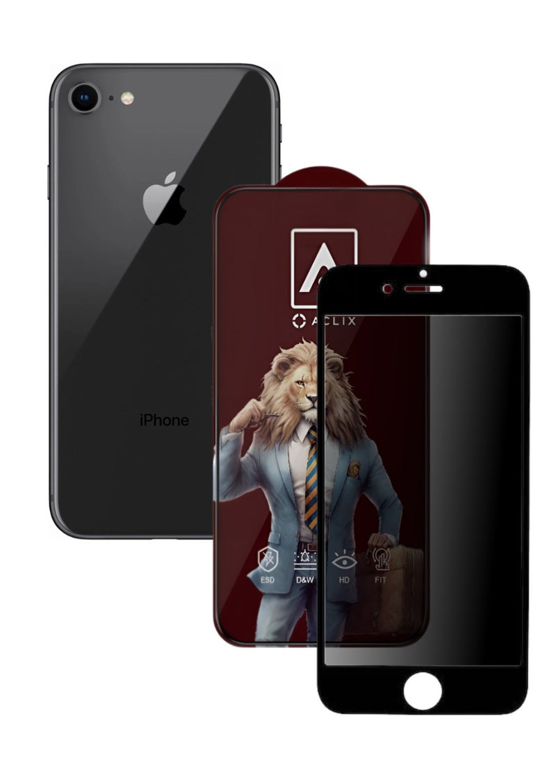 ACLIX Antistatic ESD Dustproof Premium Quality High Definition Anti-Spy Privacy Tempered Glass Screen Protector Designed For  iPhone 8 - Image 1