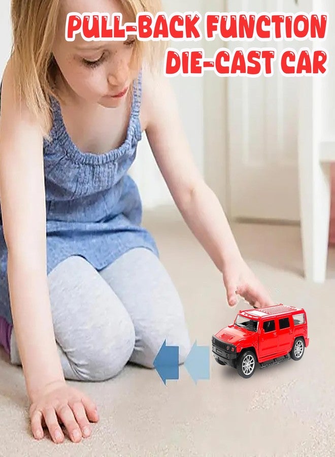 VGRASSP 1:32 Scale Mini Die Cast Pull Back Action Car Toy for Kids with Rubber Tires, Realistic Design Openable Doors - Off-Road Scale Model - Color As Per Stock (Hummer) - Image 5