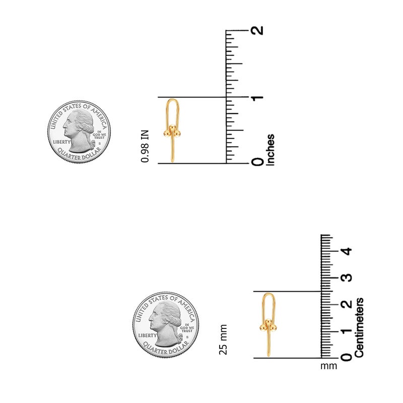 LeCalla 925 Sterling Silver Link Earrings for Women | 14K Gold-Plated U-Shaped Pinball Linked Drop Earrings | Paperclip Link Statement Earrings 25MM - Image 4