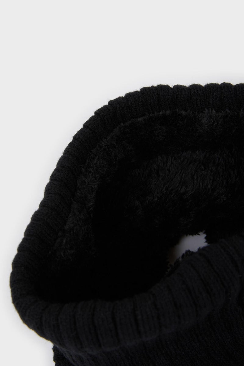 DeFacto Black Man Man Lined Neck Scarf Casual - Image 4