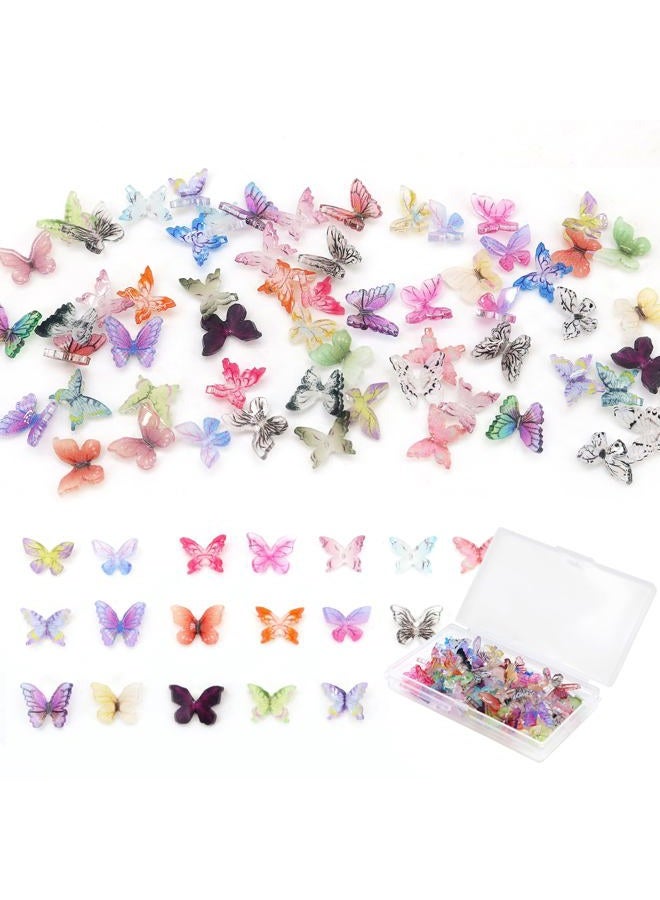QUPIVA 90Pcs Mini Resin Butterflies, Miniature Little Butterfy Decoration, Tiny Butterflies for DIY Crafts, Mini Resin Animals Figurines for Fairy Garden Dollhouse Micro Landscaping Decor - Image 1