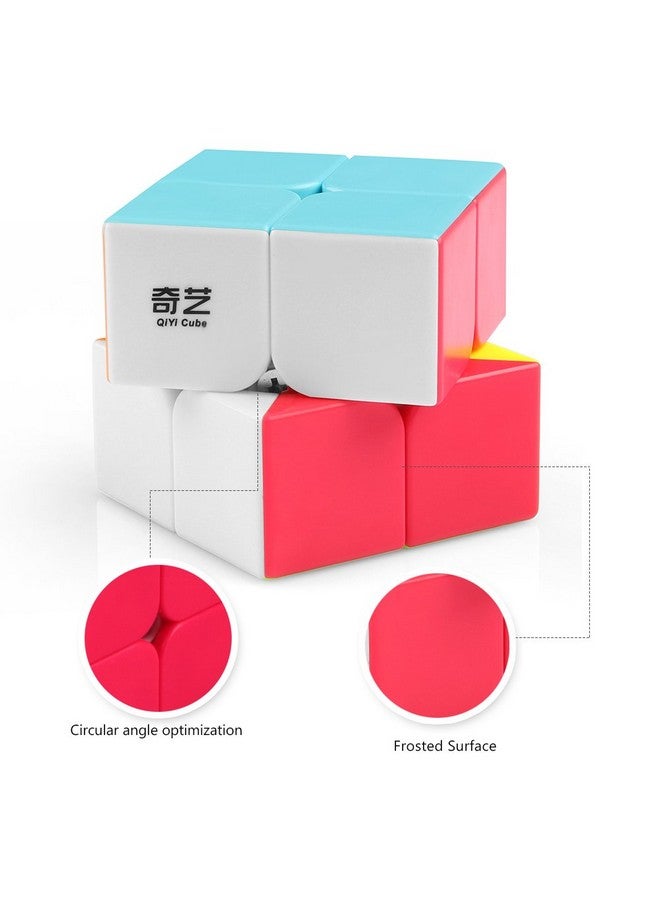 D-FantiX Speed Cube Set, QY Toys Cube 3 Pack Qidi S2 2x2 Warrior W 3x3 Qiming Pyramid Stickerless Speed Cubes Bundle Puzzle Toys - Image 3