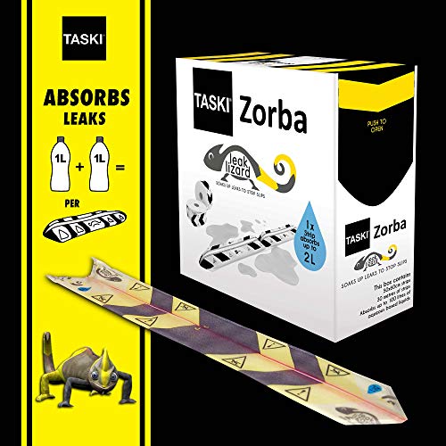 TASKI Diversey-7523269 Taski Zorba Leak Lizard - Soaks Up Leaks to Stop Slips, 1 Strip Absorbs up 65 ounces (Pack of 50) - Yellow/Black - Image 2