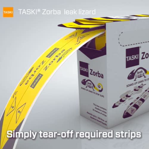 TASKI Diversey-7523269 Taski Zorba Leak Lizard - Soaks Up Leaks to Stop Slips, 1 Strip Absorbs up 65 ounces (Pack of 50) - Yellow/Black - Image 5