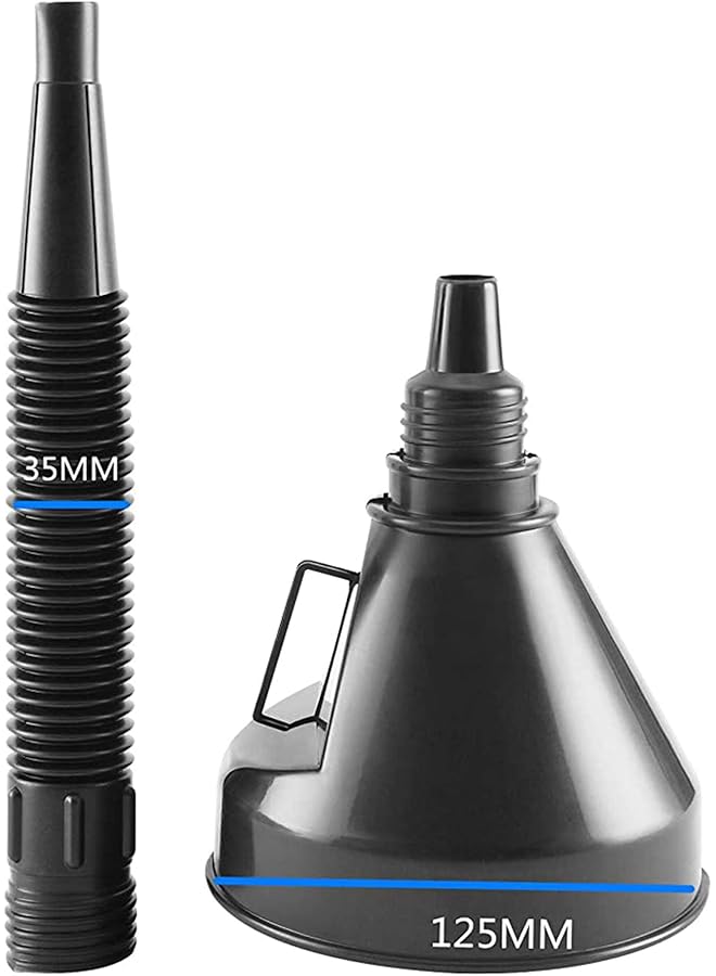 Plastic Large Funnels Wide Mouth With Strainer, 2 Pcs Oil Funnel Automotive Flexible With Hose For Cars And Motorcycles, Engine Oil, Liquid, Diesel, Kerosene And Gasoline With Flexible Spout Extension - Image 2