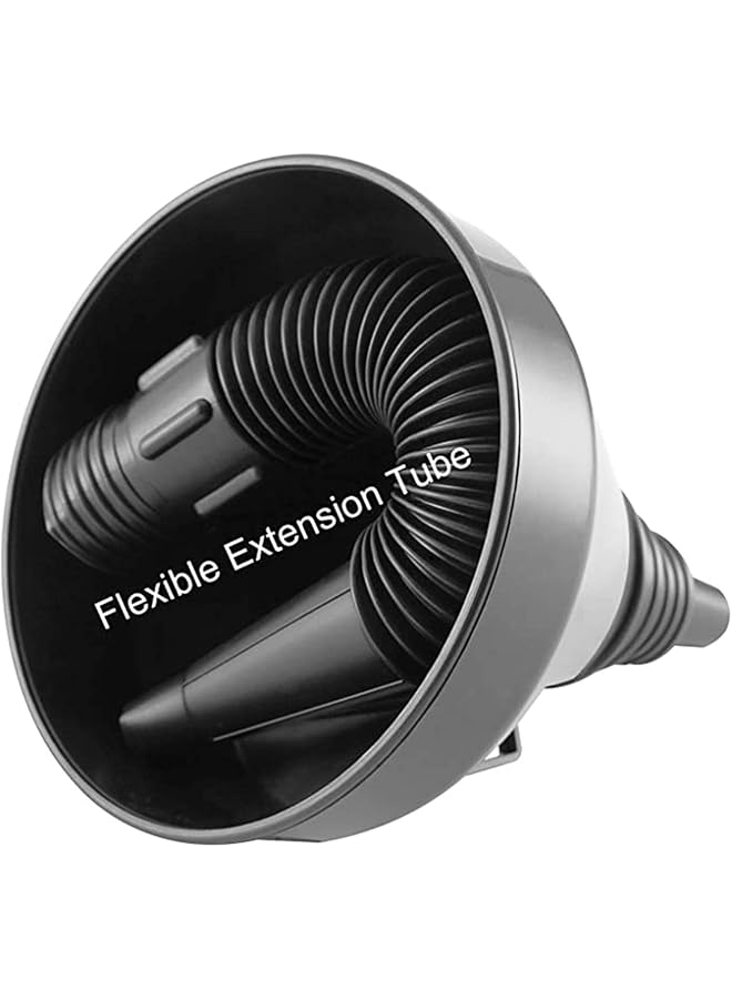 Plastic Large Funnels Wide Mouth With Strainer, 2 Pcs Oil Funnel Automotive Flexible With Hose For Cars And Motorcycles, Engine Oil, Liquid, Diesel, Kerosene And Gasoline With Flexible Spout Extension - Image 4
