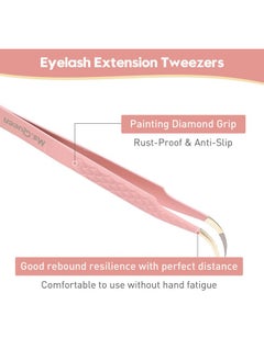 Ms.Queen Ms.Queen Eyelash Extension Tweezers, Fiber Tip Grip Curved Lash Tweezers for Volume lashes Extensions  - Image 4