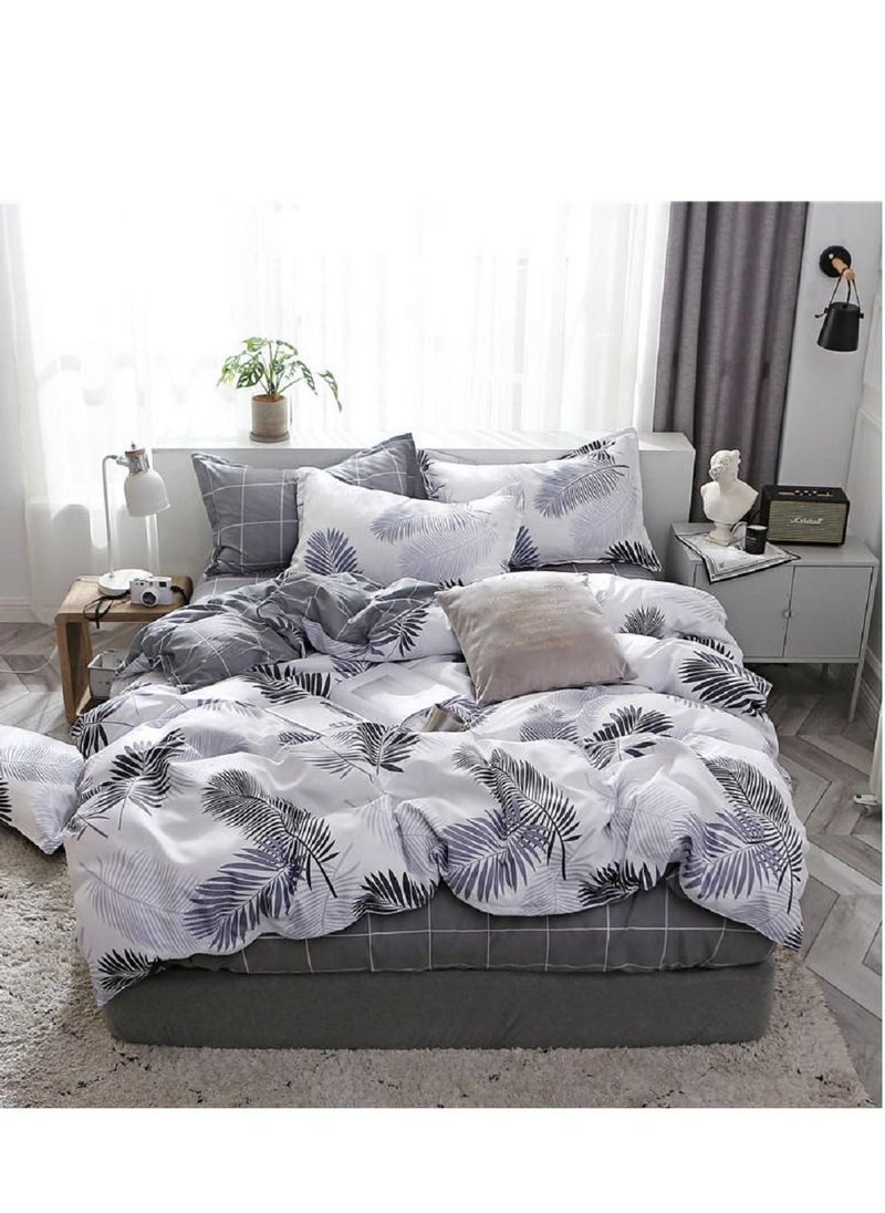 Sharpdo Bedding set sheet set comforter set luxurious cotton and soft microfiber with 1 duvet quilt cover and 1 flat sheet and 2 pillowcases king  - Image 4