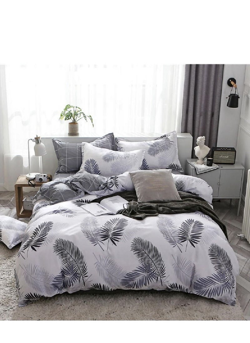 Sharpdo Bedding set sheet set comforter set luxurious cotton and soft microfiber with 1 duvet quilt cover and 1 flat sheet and 2 pillowcases king  - Image 1