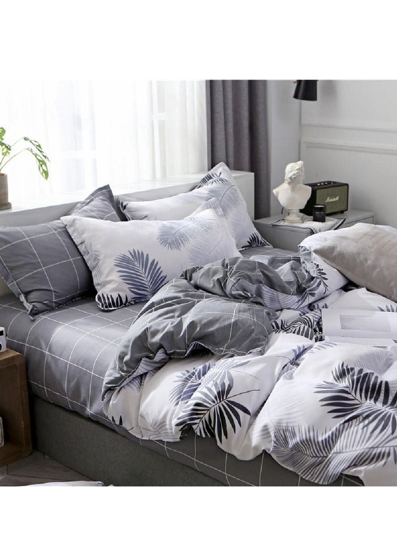 Sharpdo Bedding set sheet set comforter set luxurious cotton and soft microfiber with 1 duvet quilt cover and 1 flat sheet and 2 pillowcases king  - Image 2