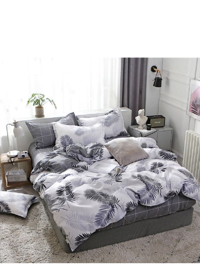Sharpdo Bedding set sheet set comforter set luxurious cotton and soft microfiber with 1 duvet quilt cover and 1 flat sheet and 2 pillowcases king  - Image 3