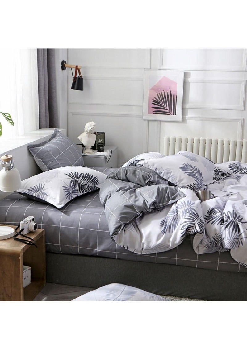 Sharpdo Bedding set sheet set comforter set luxurious cotton and soft microfiber with 1 duvet quilt cover and 1 flat sheet and 2 pillowcases king  - Image 5