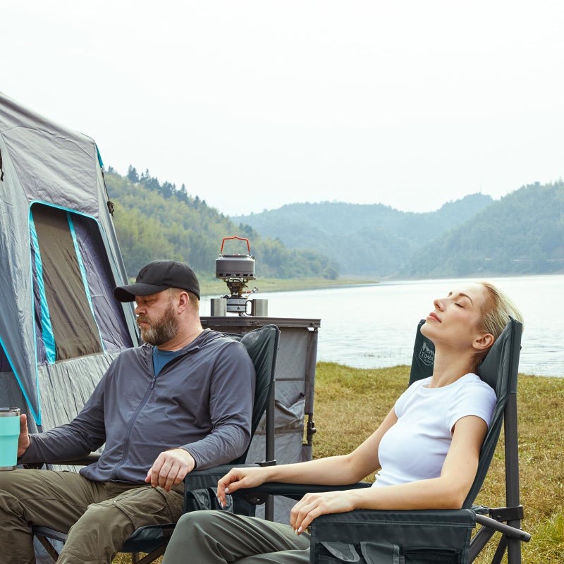 TIMBER RIDGE Oversized Folding Camping Chair High Back Heavy Duty for Adults Support up to 500lbs with Cup Holder, Side Pocket Cooler Bag - Image 5