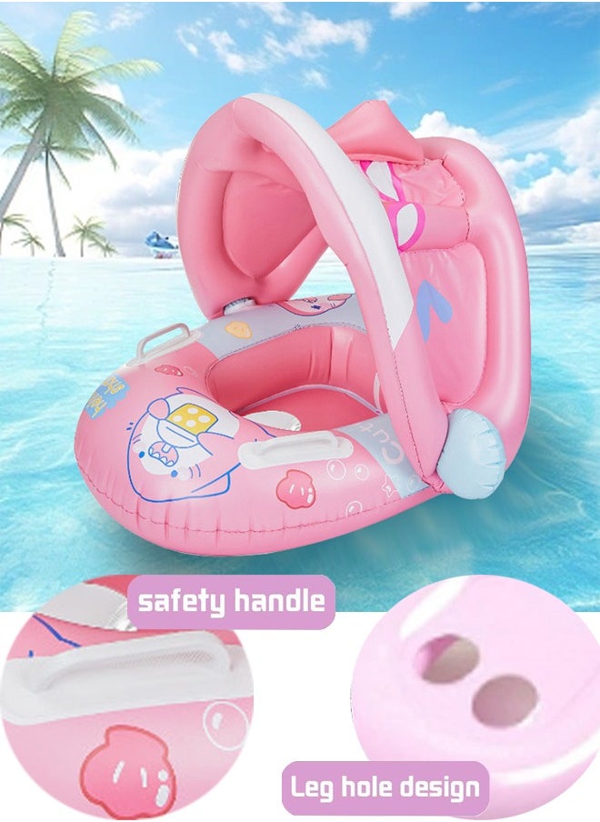 VUCATIN Baby pool float Swimming Pool Float Boat with Sun Protection Canopy Inflatable Pool Float Yacht Ring Awning Inflatable Swimming Training Float Seat for Boys Girls Summer Outdoor  - Image 3