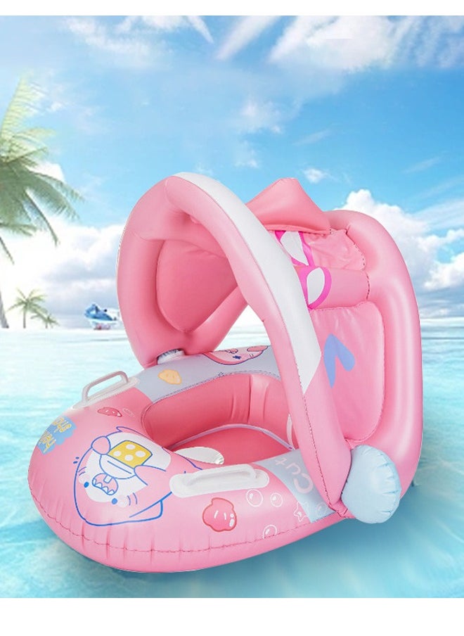 VUCATIN Baby pool float Swimming Pool Float Boat with Sun Protection Canopy Inflatable Pool Float Yacht Ring Awning Inflatable Swimming Training Float Seat for Boys Girls Summer Outdoor  - Image 1