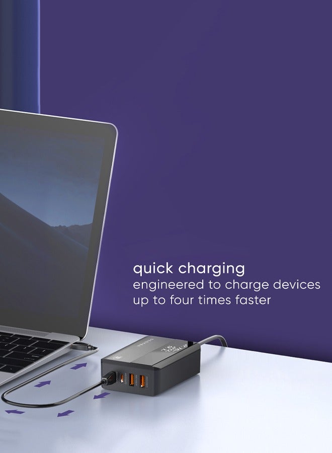 SEEKEN 65W 4 Port Desktop and Mobile Charger Adapter PD+PD+USB+USB - Black | Fast Charging | Campatible with Iphone and Samsung | 4 in 1 | Compact | Power Delivery | Premium Design | High-Quality. - Image 4