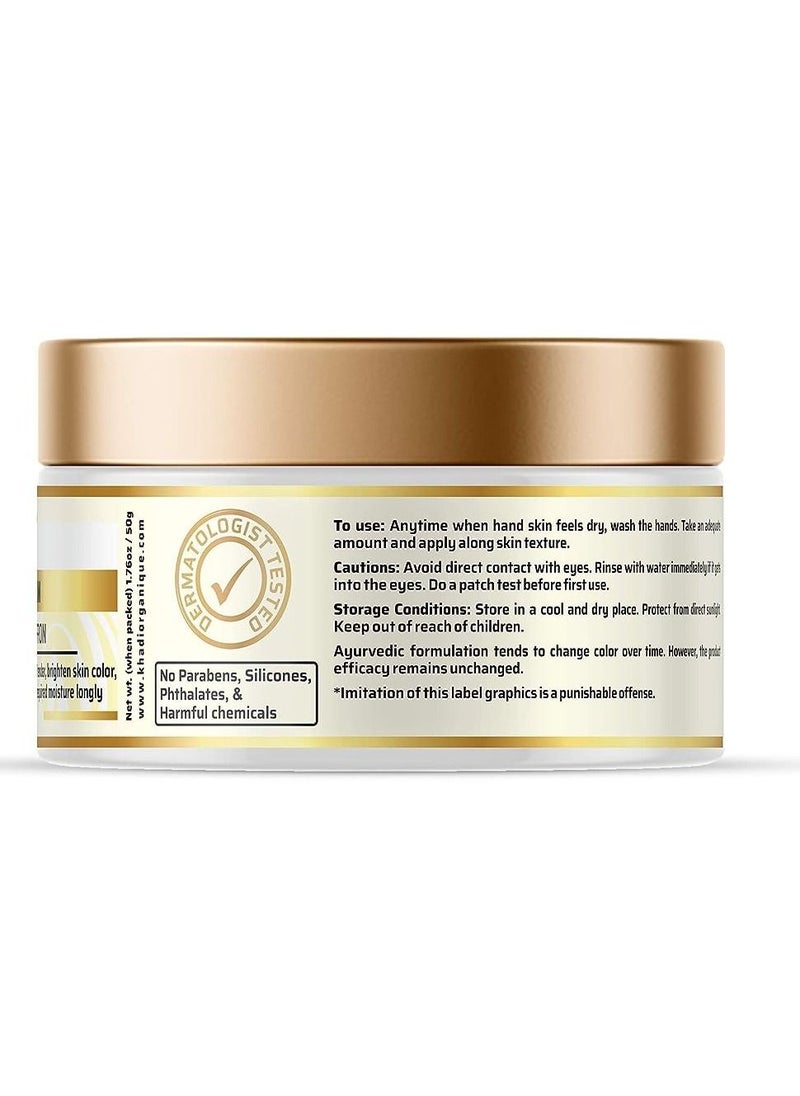 Khadi Orgnique - Khadi Organique Milk and Saffron Hand Cream for Dry and Rough Hands - 50GM - Image 1