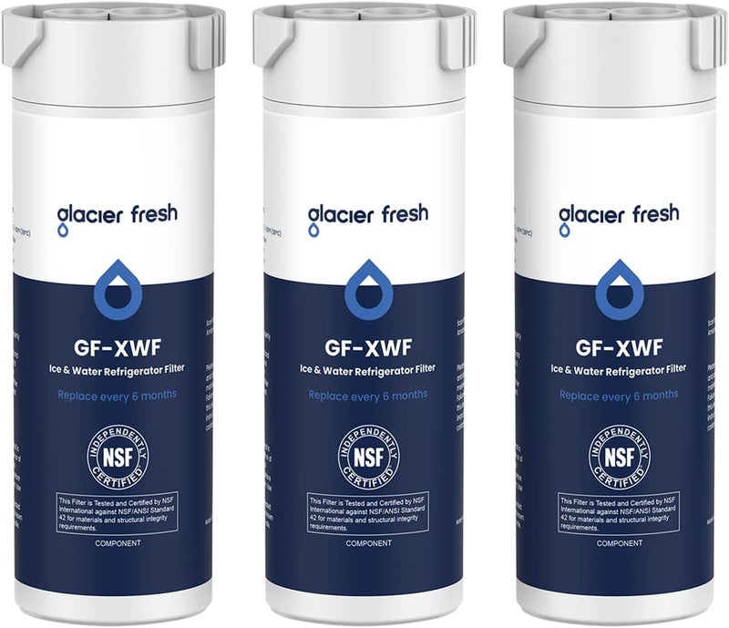 GLACIER FRESH XWF Replacement for GE XWF Refrigerator Water Filter Pack of 3 - Image 1