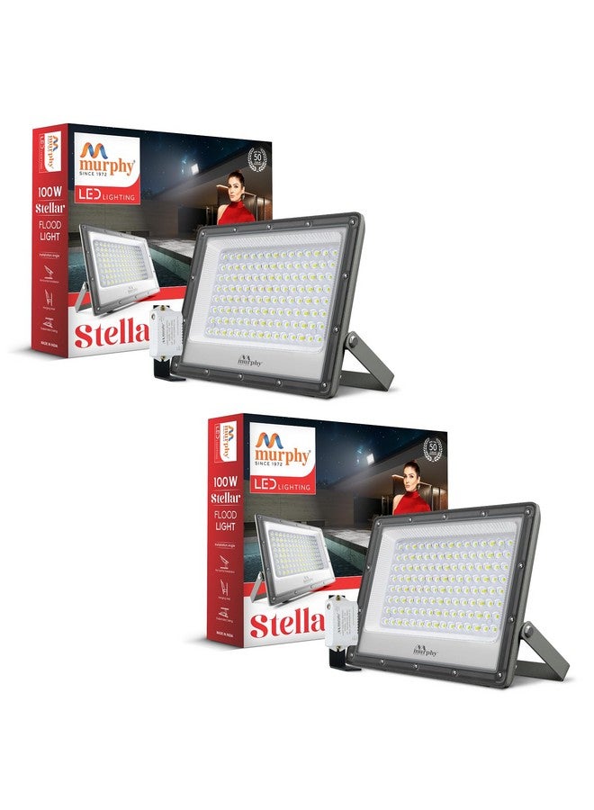 MURPHY Murphy Steller 100W Led Waterproof with Auto On/Off Day Night Light Sensor Flood Light : Pack of 2 (Cool White, BIS Approved)  - Image 1