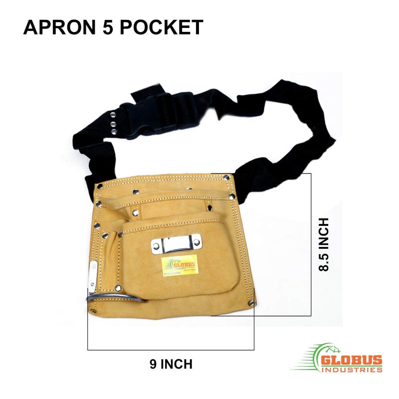 globus GLOBUS Leather Tool Bag 5 Pockets 85 x 9 inches Brown  - Image 3