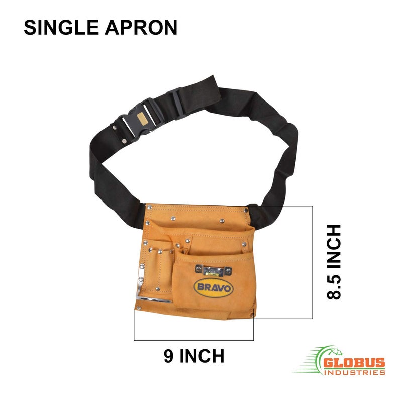 globus GLOBUS Leather Tool Bag 5 Pockets 85 x 9 inches Brown  - Image 4