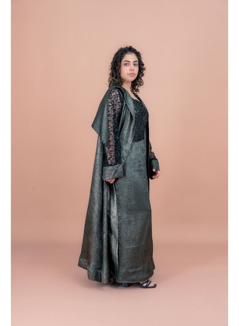 اكسا جلابية بتصميم عصري لامع - Image 3