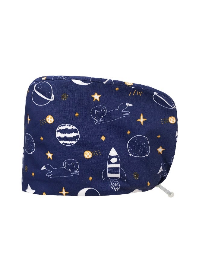 NIBEMINENT Nice-looking Printing Doctor Hat Surgical Cap for Long Hair Classic Nurse Baotou Caps Women Men Sweat-absorbent Towel Scrub Hat