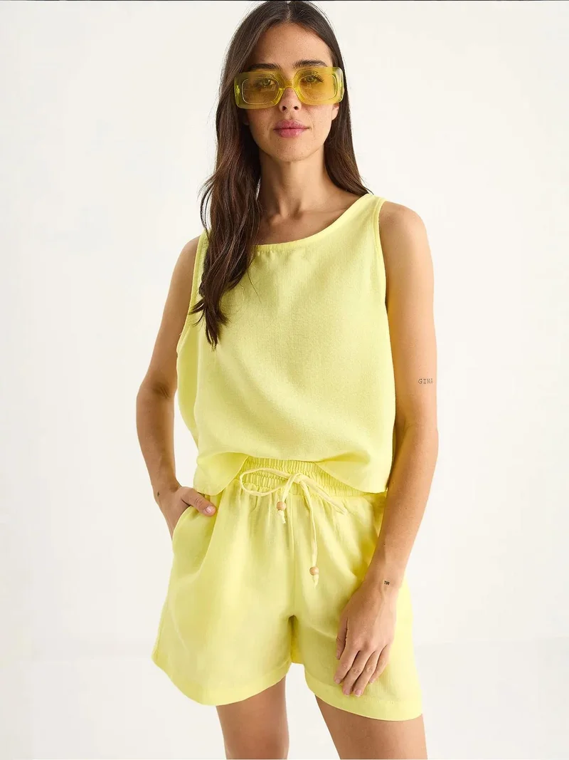 LUCCI Textured Cotton Two-Piece Coord Set with Crew Neck