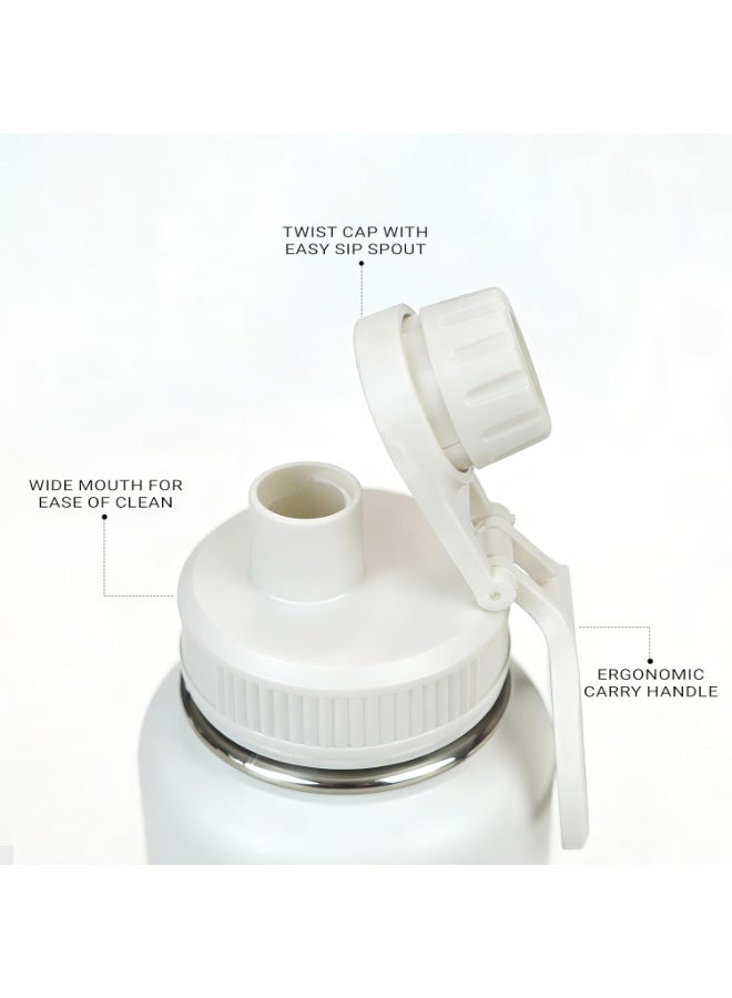 MuscleBlaze Stainless Steel Vacuum Insulated Water Bottle (White, 1L) - Image 3