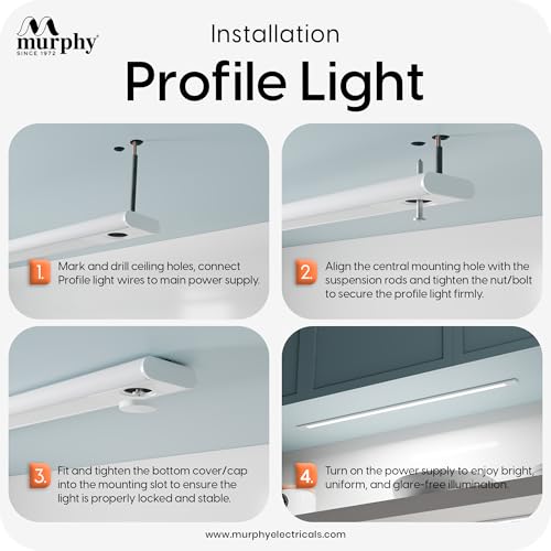 Murphy 1 Feet Led Under Cabinet Lighting, 4W Under Cabinet and Under Counter Lighting, Led Profile Light : Warm White, Pack of 2-Aluminium - Image 5
