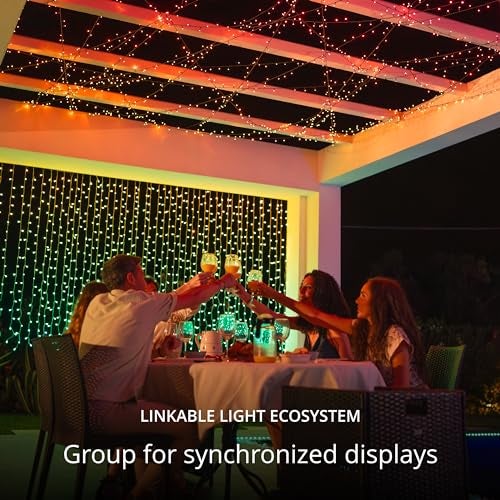 Twinkly سلاسل توينكلي 400 LED RGB، سلسلة أضواء LED للاستخدام الداخلي والخارجي، أضواء LED ذكية، LEDs قابلة للتخطيط، متوافقة مع أليكسا وجوجل هوم، IP44، سلك أخضر، 105 قدم - Image 5