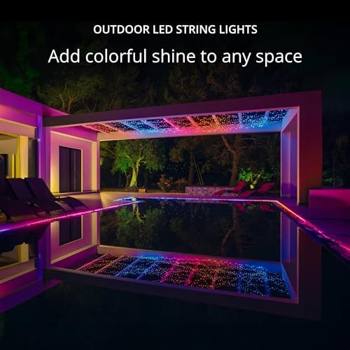 Twinkly سلاسل توينكلي 400 LED RGB، سلسلة أضواء LED للاستخدام الداخلي والخارجي، أضواء LED ذكية، LEDs قابلة للتخطيط، متوافقة مع أليكسا وجوجل هوم، IP44، سلك أخضر، 105 قدم - Image 2