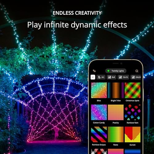Twinkly سلاسل توينكلي 400 LED RGB، سلسلة أضواء LED للاستخدام الداخلي والخارجي، أضواء LED ذكية، LEDs قابلة للتخطيط، متوافقة مع أليكسا وجوجل هوم، IP44، سلك أخضر، 105 قدم - Image 4