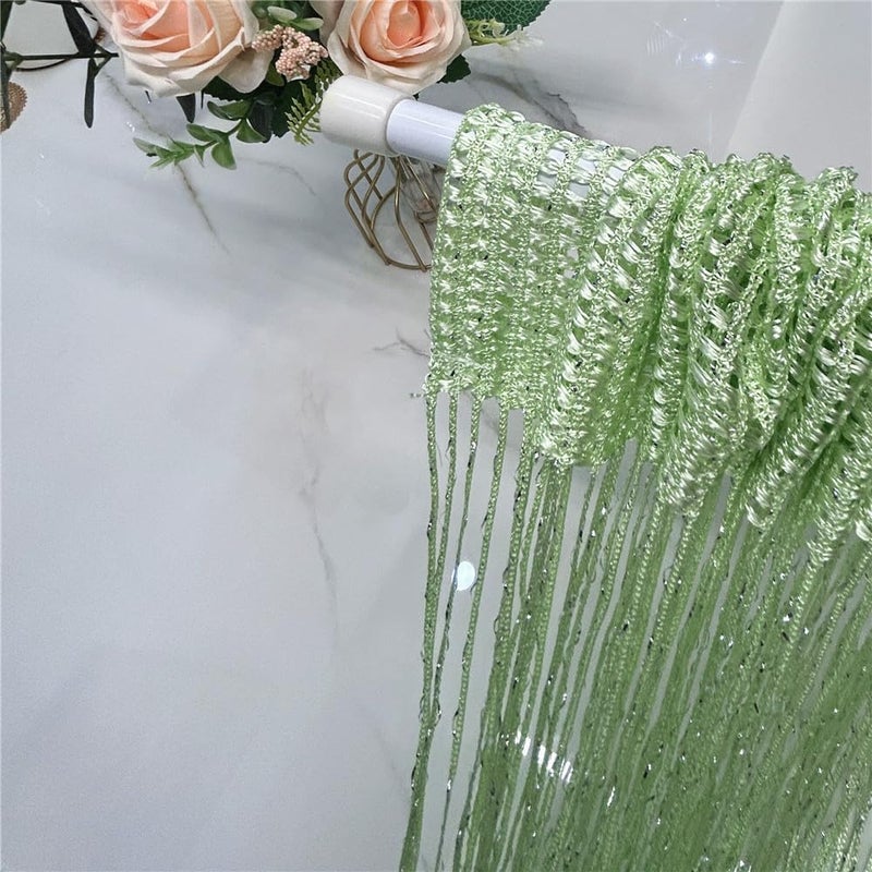 ave split Decorative Door String Curtain Wall Panel Fringe Window Room Divider Blind Divider Tassel Screen Home 100cm*200cm (Fruit green18) - Image 3