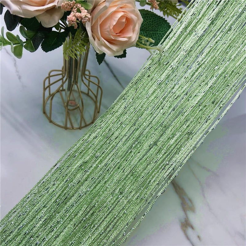 ave split Decorative Door String Curtain Wall Panel Fringe Window Room Divider Blind Divider Tassel Screen Home 100cm*200cm (Fruit green18) - Image 2