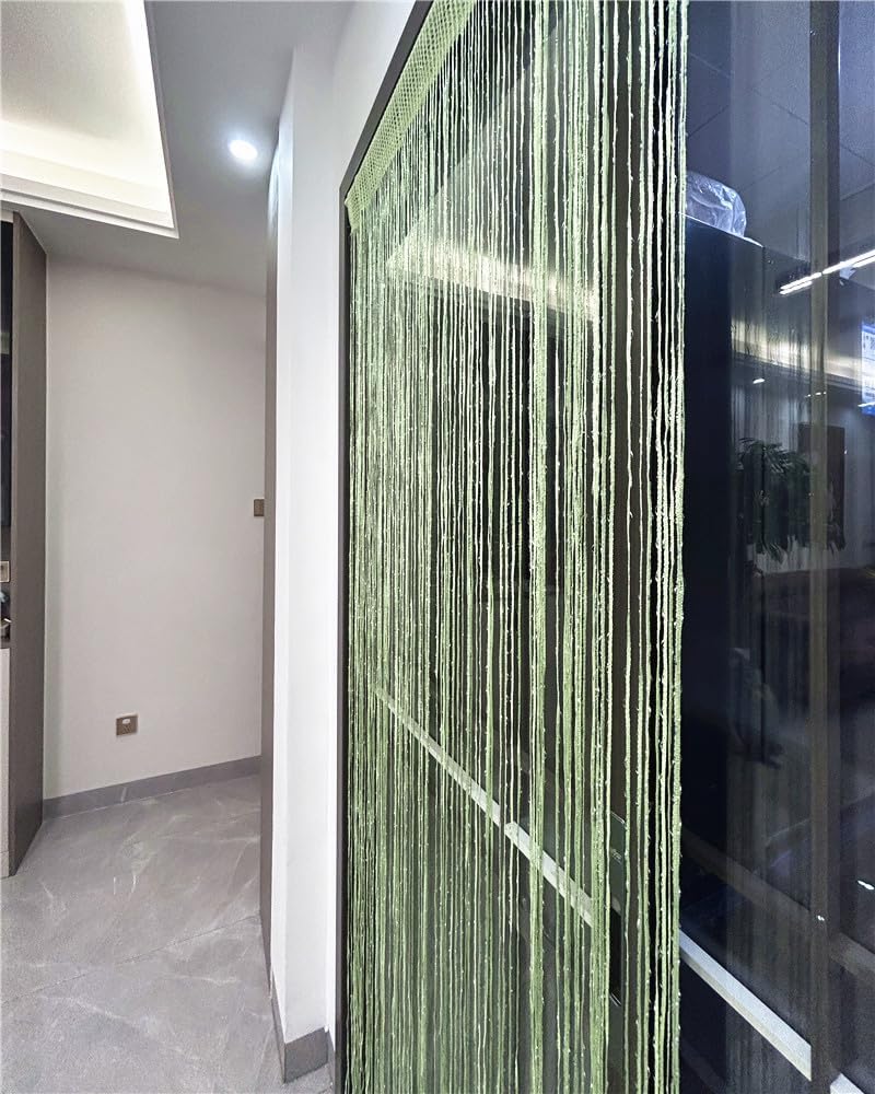 ave split Decorative Door String Curtain Wall Panel Fringe Window Room Divider Blind Divider Tassel Screen Home 100cm*200cm (Fruit green18) - Image 5