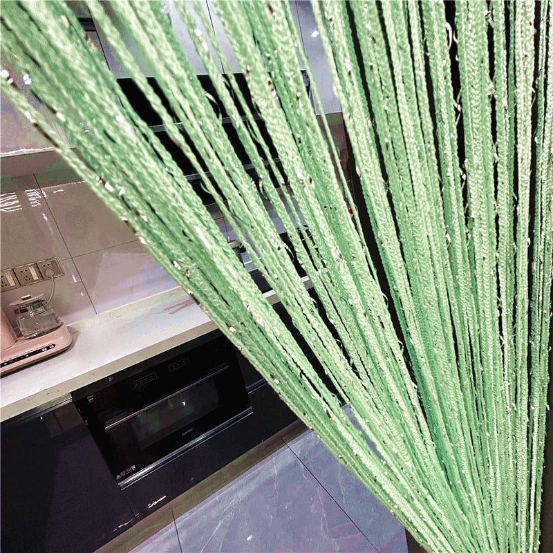ave split Decorative Door String Curtain Wall Panel Fringe Window Room Divider Blind Divider Tassel Screen Home 100cm*200cm (Fruit green18) - Image 1