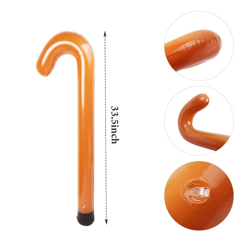 Yewong Old Man Costume Grandpa Accessories Set Old Man Wig and Glasses Inflatable Walking Moustache and Eyebrows for Old Grandpa Cosplay (Set A) - Image 4