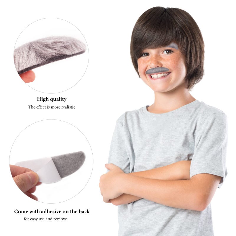 Yewong Old Man Costume Grandpa Accessories Set Old Man Wig and Glasses Inflatable Walking Moustache and Eyebrows for Old Grandpa Cosplay (Set A) - Image 5