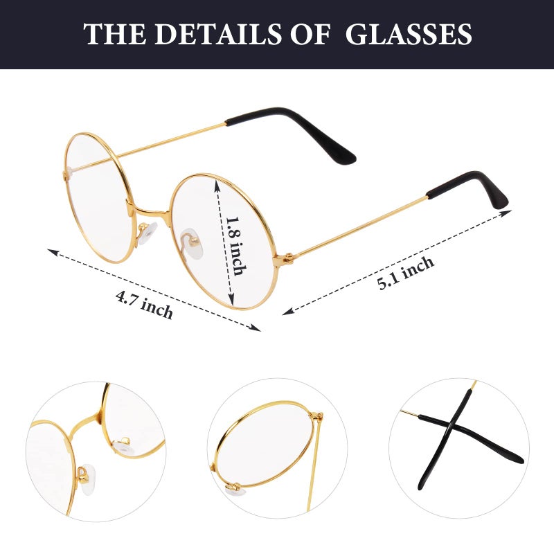 Yewong Old Man Costume Grandpa Accessories Set Old Man Wig and Glasses Inflatable Walking Moustache and Eyebrows for Old Grandpa Cosplay (Set A) - Image 3