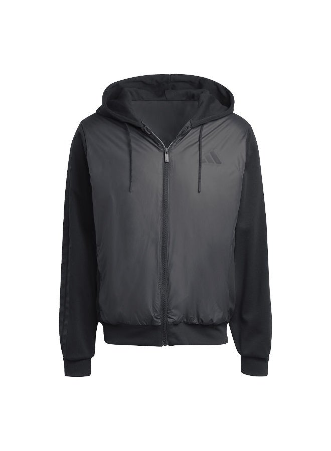 Adidas Ess 3S In Hyb J M Black Outdoor Jackets For Men - Image 1