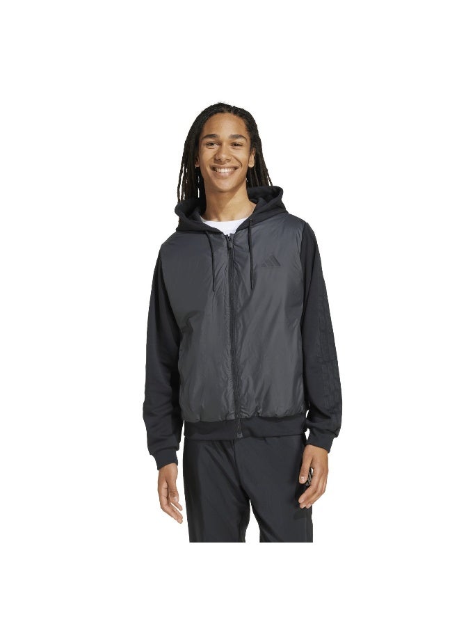 Adidas Ess 3S In Hyb J M Black Outdoor Jackets For Men - Image 2