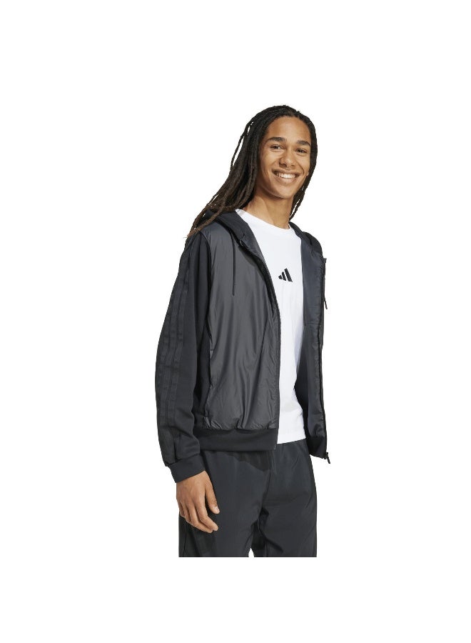 Adidas Ess 3S In Hyb J M Black Outdoor Jackets For Men - Image 4