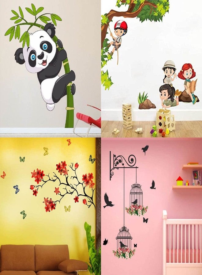 Merical Baby Panda, Branches and Cages, Kids Activity, Chinese Flower Wall Stickers for Living Room, Hall, Wall D�cor (Material: PVC Vinyl) - Image 1