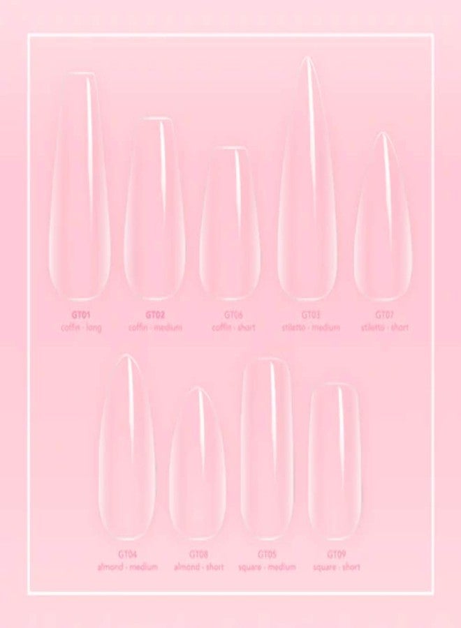 Kiara Sky Gelly Tips | Soak Off Soft Gel Nail Extensions | 500 pieces - 10 Sizes | Square Short - Image 2
