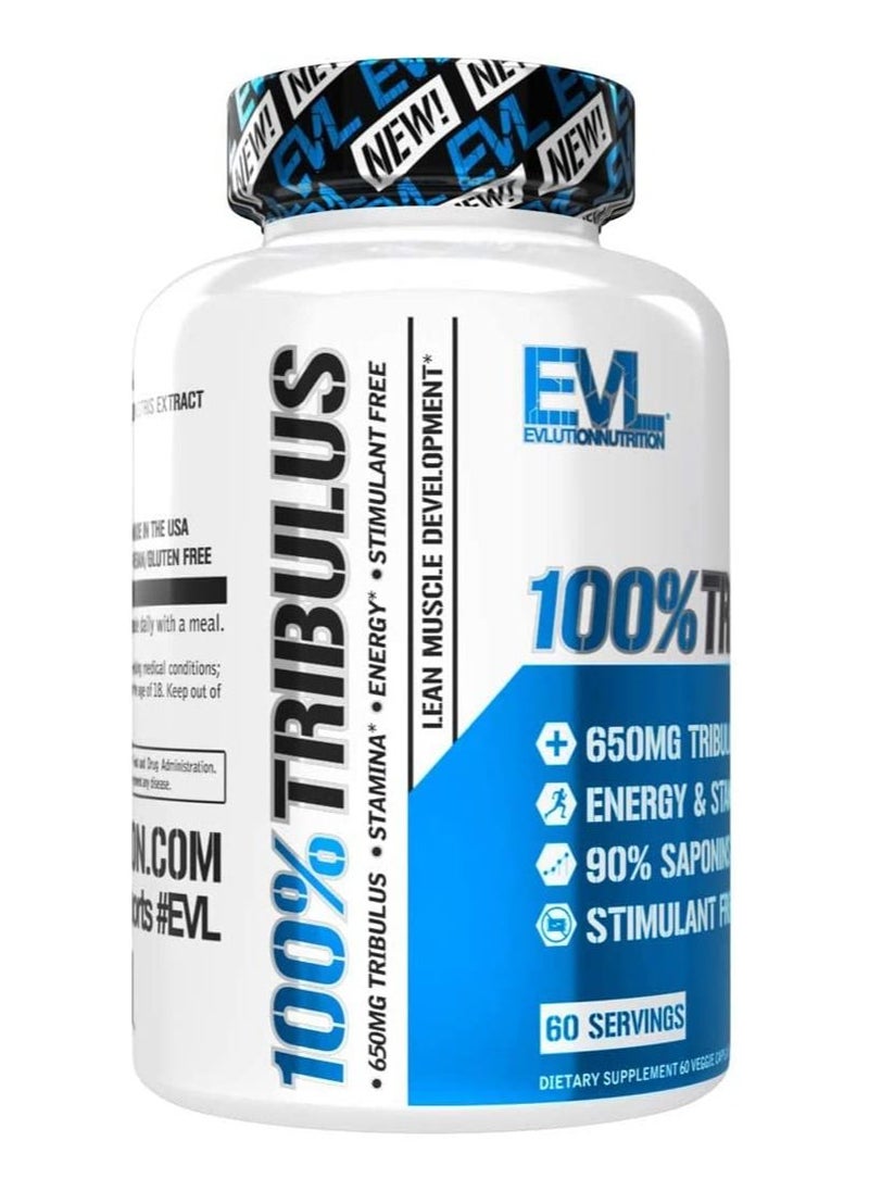 EVLUTION NUTRITION - Evlution EVL 100% Pure Tribulus Terrestre Extract-Maximum Potency 90% Steroidal Saponins-Testosterone Booster and Estrogen Blocker Support-60 Servings - Image 1