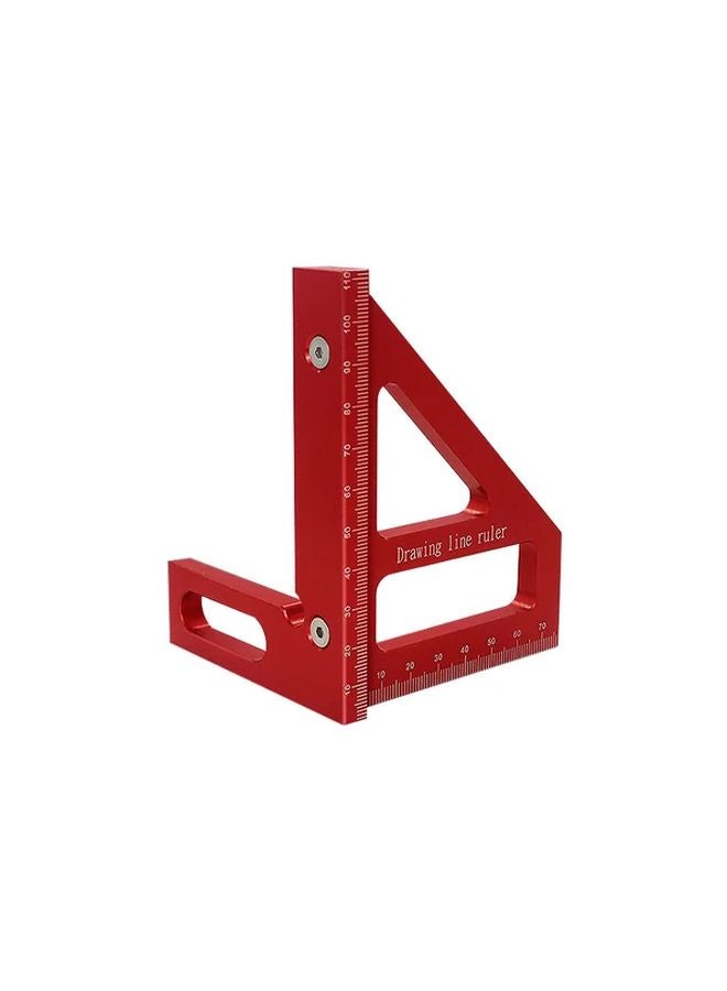 منقلة زاوية مربعة عالية الدقة من سبائك الألومنيوم حمراء اللون لقياس الزوايا المائلة - Image 1