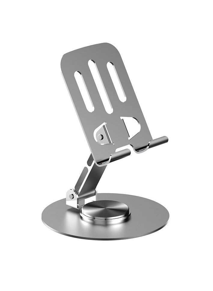 Carbon steel alloy desktop phone stand Multi-functional lazy portable folding non-slip tablet stand gray  - Image 1